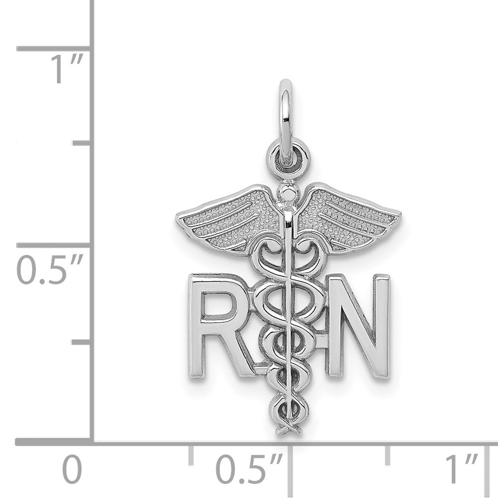 GP 14k White Gold RN Registered Nurse Charm