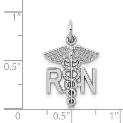 GP 14k White Gold RN Registered Nurse Charm