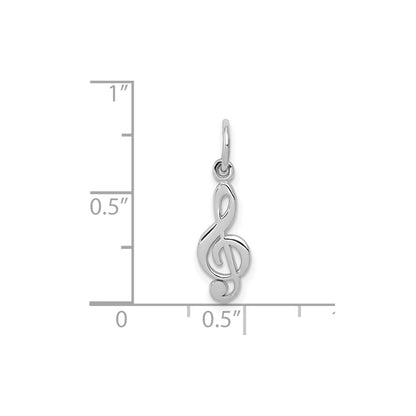 14k White Gold Treble Clef Charm