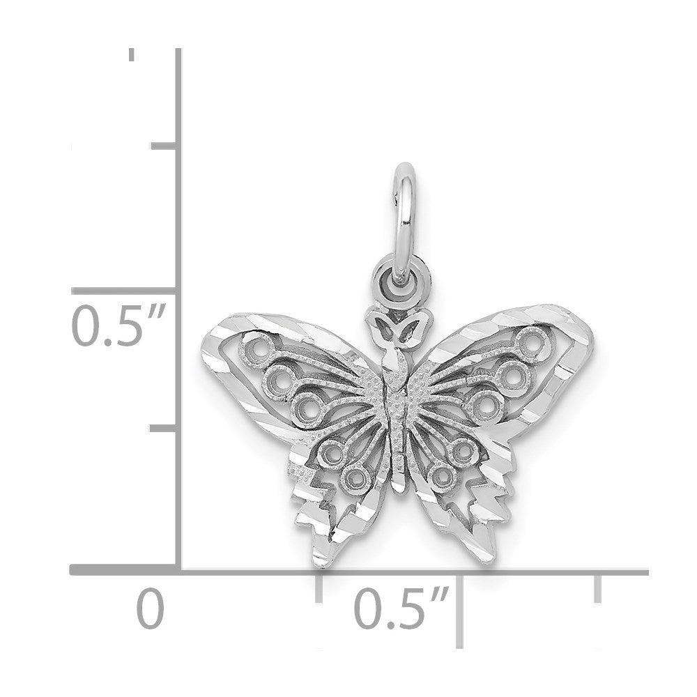 GCM 14k White Gold Butterfly Charm