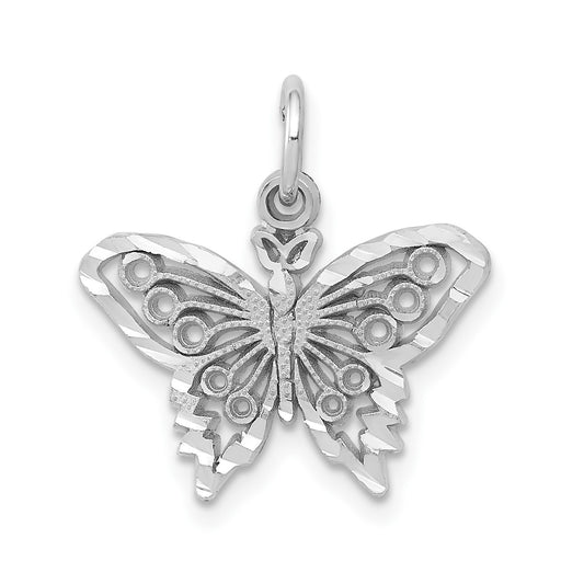 14k White Gold Butterfly Charm