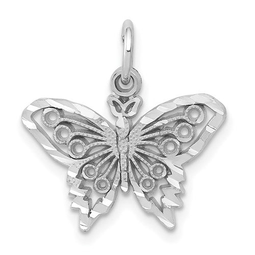 GCM 14k White Gold Butterfly Charm