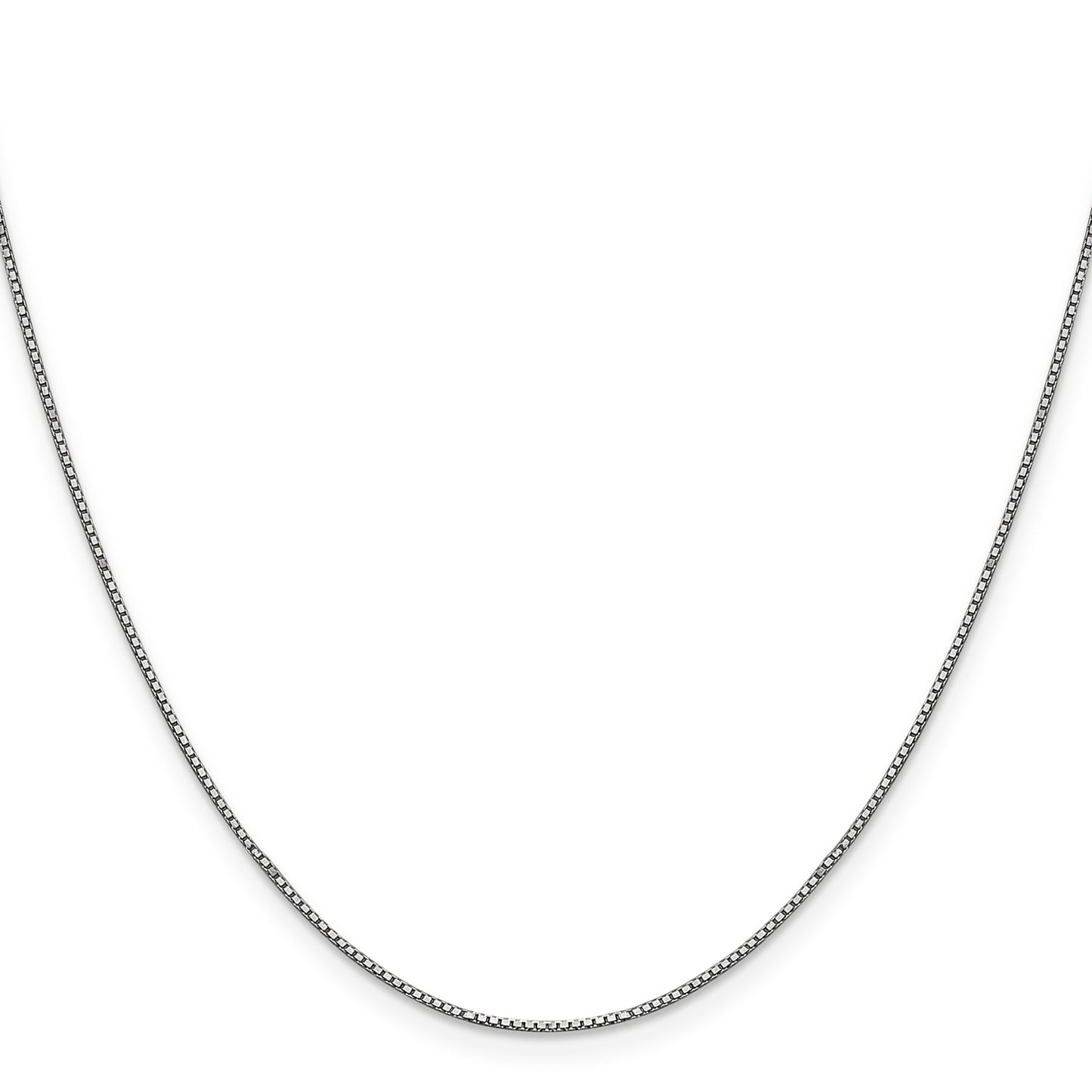 14K White Gold 20 inch .9mm Box with Lobster Clasp Chain