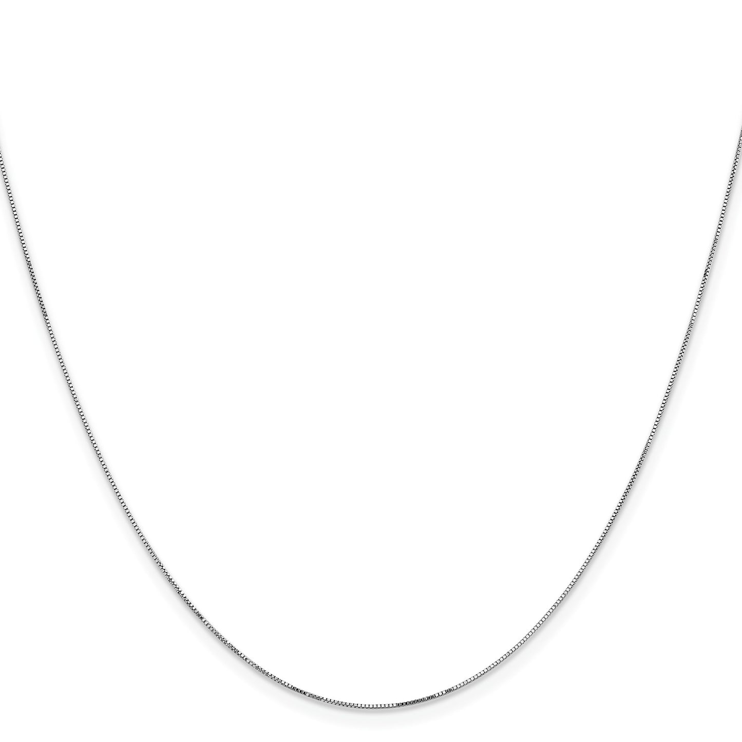 14K White Gold 18 inch .5mm Box with Lobster Clasp Chain