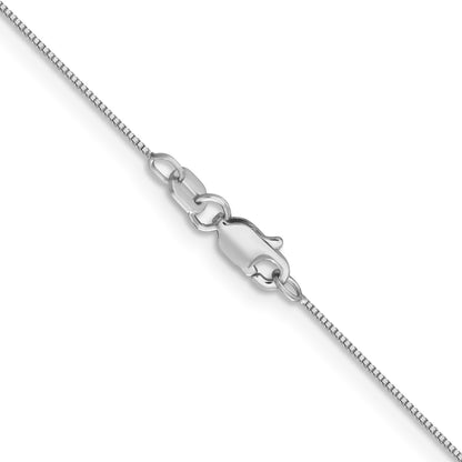 14K White Gold 18 inch .5mm Box with Lobster Clasp Chain