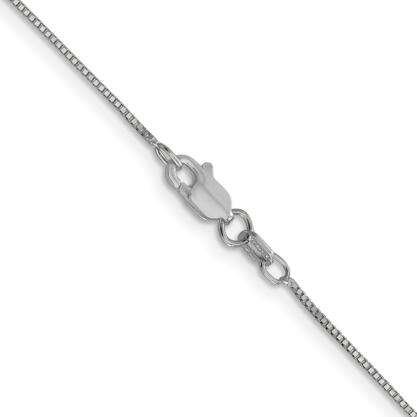 14K White Gold 20 inch .7mm Box with Lobster Clasp Chain