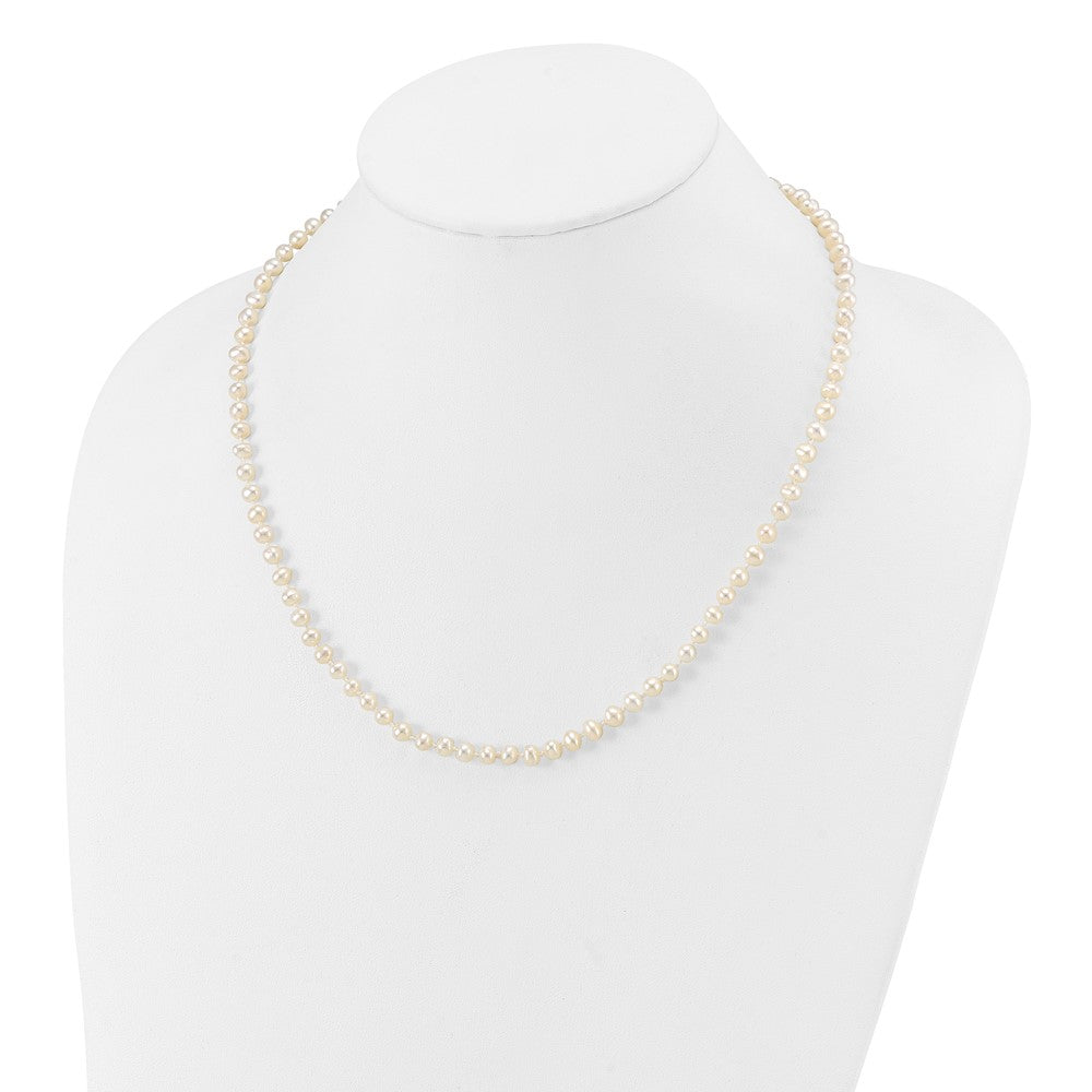 PGN 14k 4-5mm White Near-Round Freshwater Cultured Pearl 18 inch Necklace