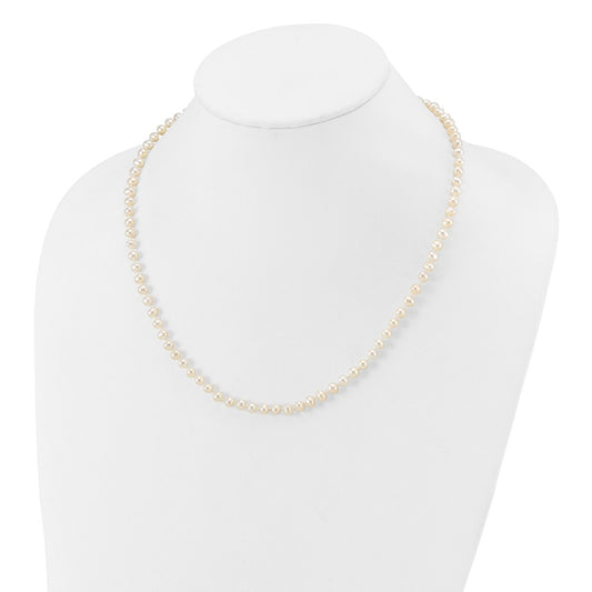 PGN 14k 4-5mm White Near-Round Freshwater Cultured Pearl 18 inch Necklace