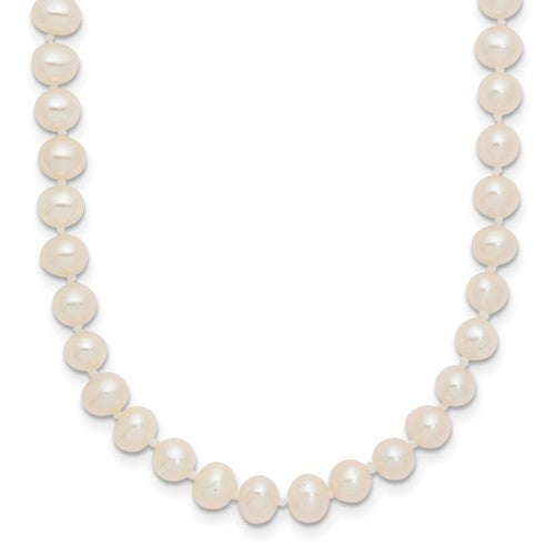 PGN 14k 4-5mm White Near-Round Freshwater Cultured Pearl 16 inch Necklace