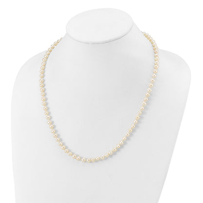 PGN 14k White Gold 5-6mm White Near Round Freshwater Cultured Pearl 20 inch Necklace