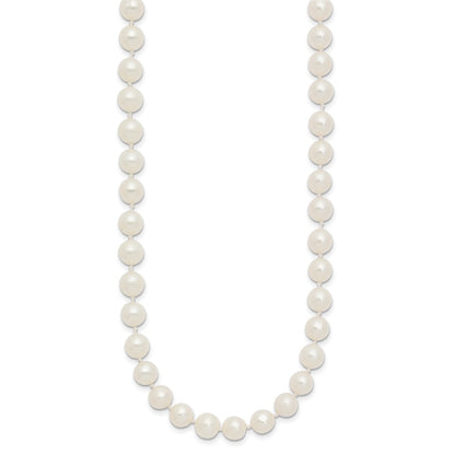 PGN 14k 6-7mm White Near-Round Freshwater Cultured Pearl 18 inch Necklace