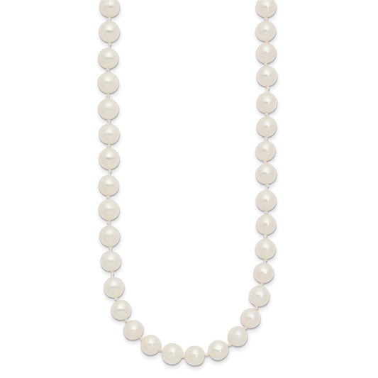 PGN 14k 6-7mm White Near-Round Freshwater Cultured Pearl 18 inch Necklace