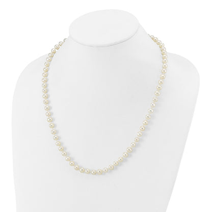 PGN 14k White Gold 6-7mm White Near Round Freshwater Cultured Pearl 20 inch Necklace