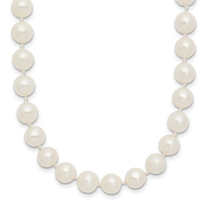 PGN 14k White Gold 6-7mm White Near Round Freshwater Cultured Pearl 24 inch Necklace