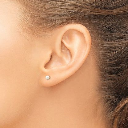 PGE 14k 3-4mm White Round Freshwater Cultured Pearl Stud Post Earrings