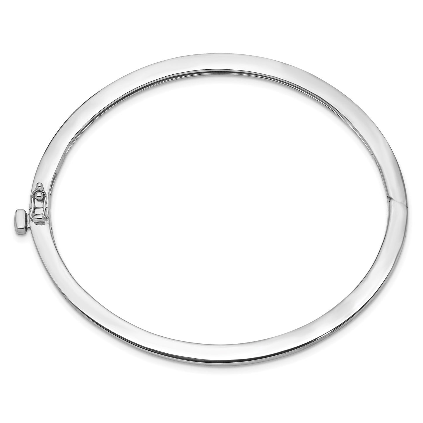 14k White Gold 2.5mm Polished Solid Hinged Bangle