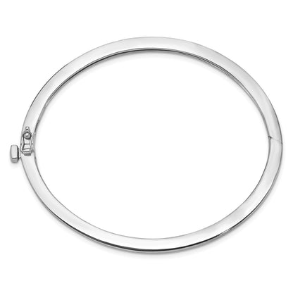 14k White Gold 2.5mm Polished Solid Hinged Bangle