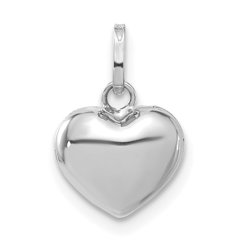GP 14k White Gold 3-D Puffed Heart Pendant