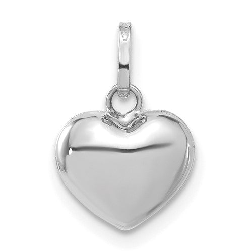 GP 14k White Gold 3-D Puffed Heart Pendant