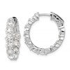 14k White Gold 4 1/3 carat Lab Grown Diamond VS/SI+ G+ Round Complete Safety Clasp Hoop Earrings