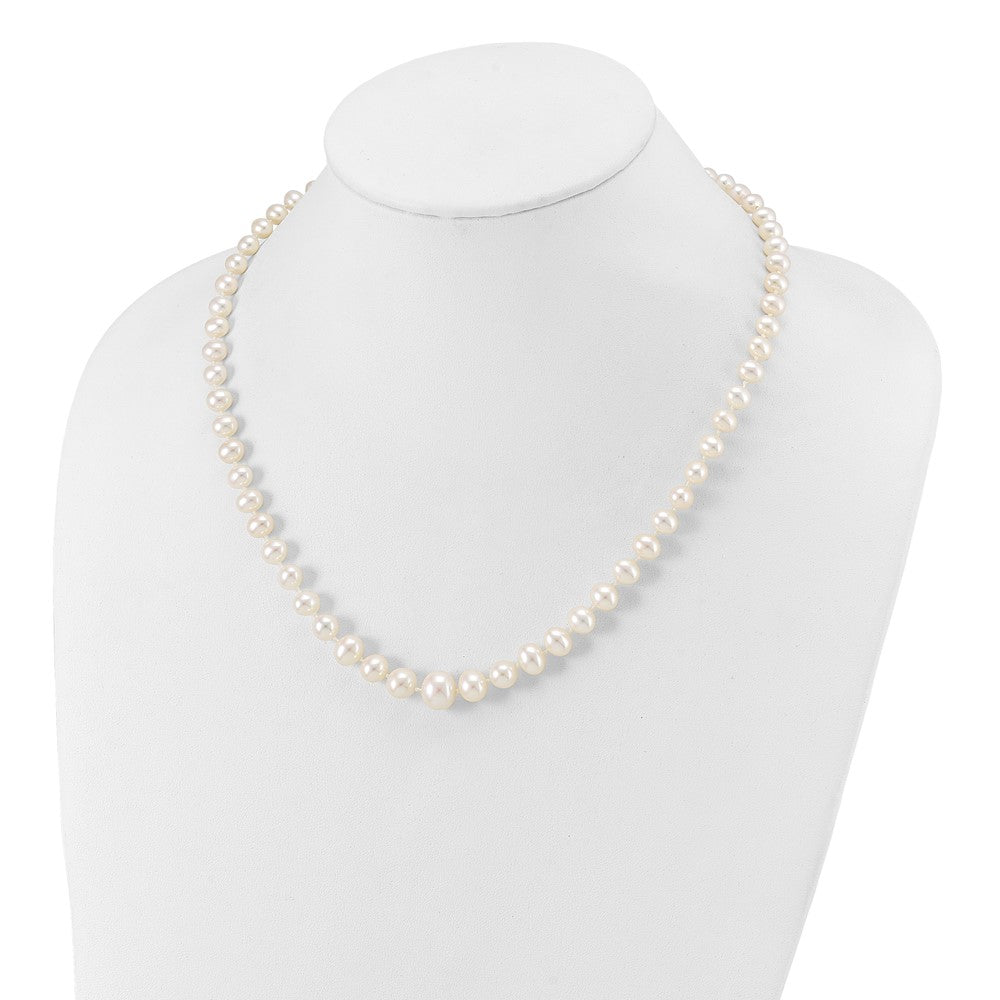 PGN 14k 4-9mm White Freshwater Cultured Pearl Graduated 18 inch Necklace