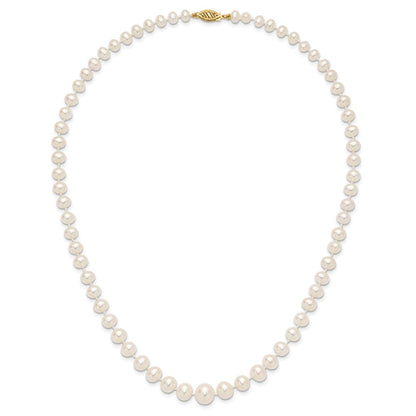 PGN 14k 4-9mm White Freshwater Cultured Pearl Graduated 18 inch Necklace