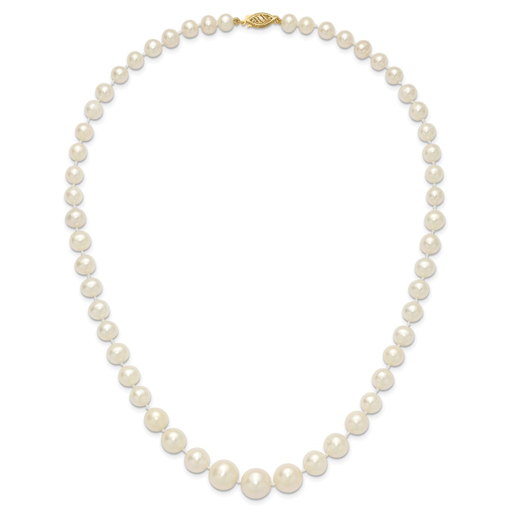 PGN 14k 7-11mm White Freshwater Cultured Pearl Graduated 18 inch Necklace