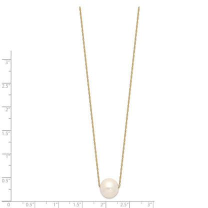 PGN 14k 10-11mm White Semi-Round Freshwater Cultured Pearl 17 inch Cable Necklace