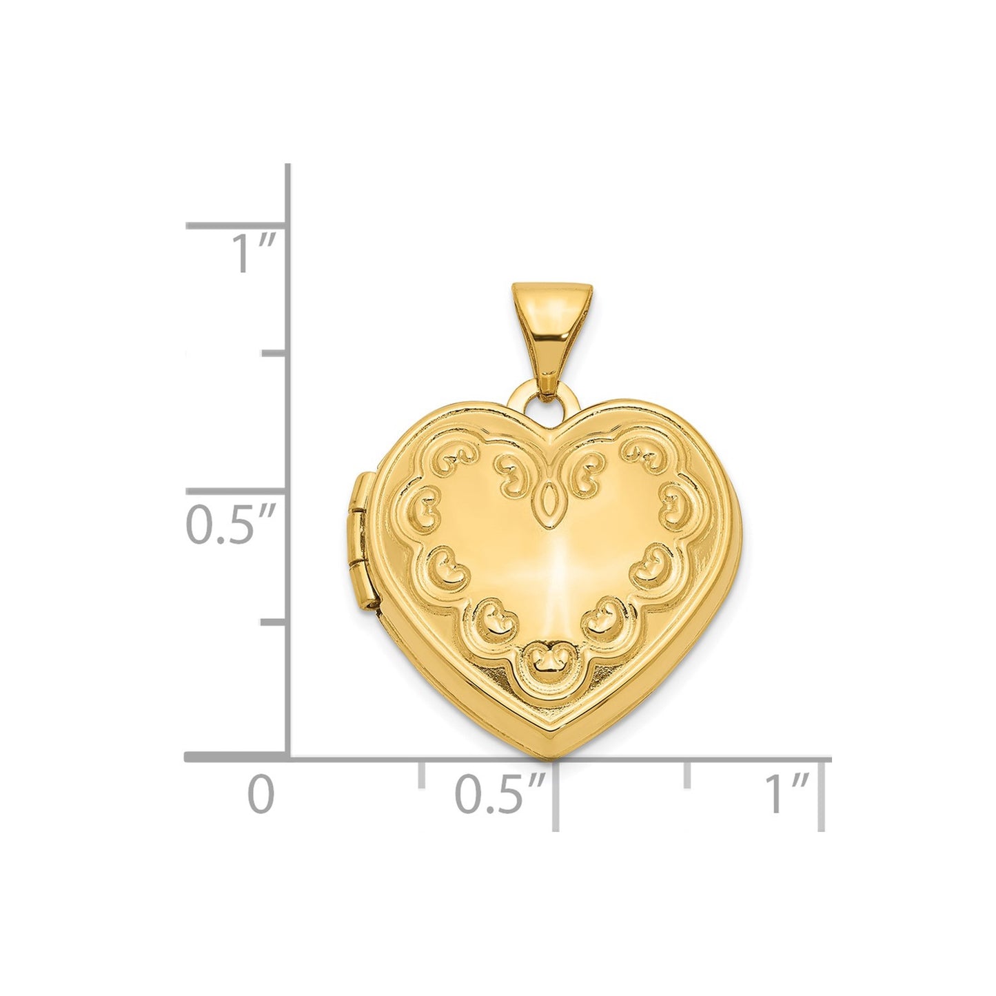 14k Domed Heart Locket