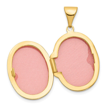GL 14k with White Rhodium Footprints Poem on Reverse 17mm Oval Locket