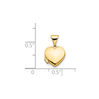 14k Polished Plain Heart Locket