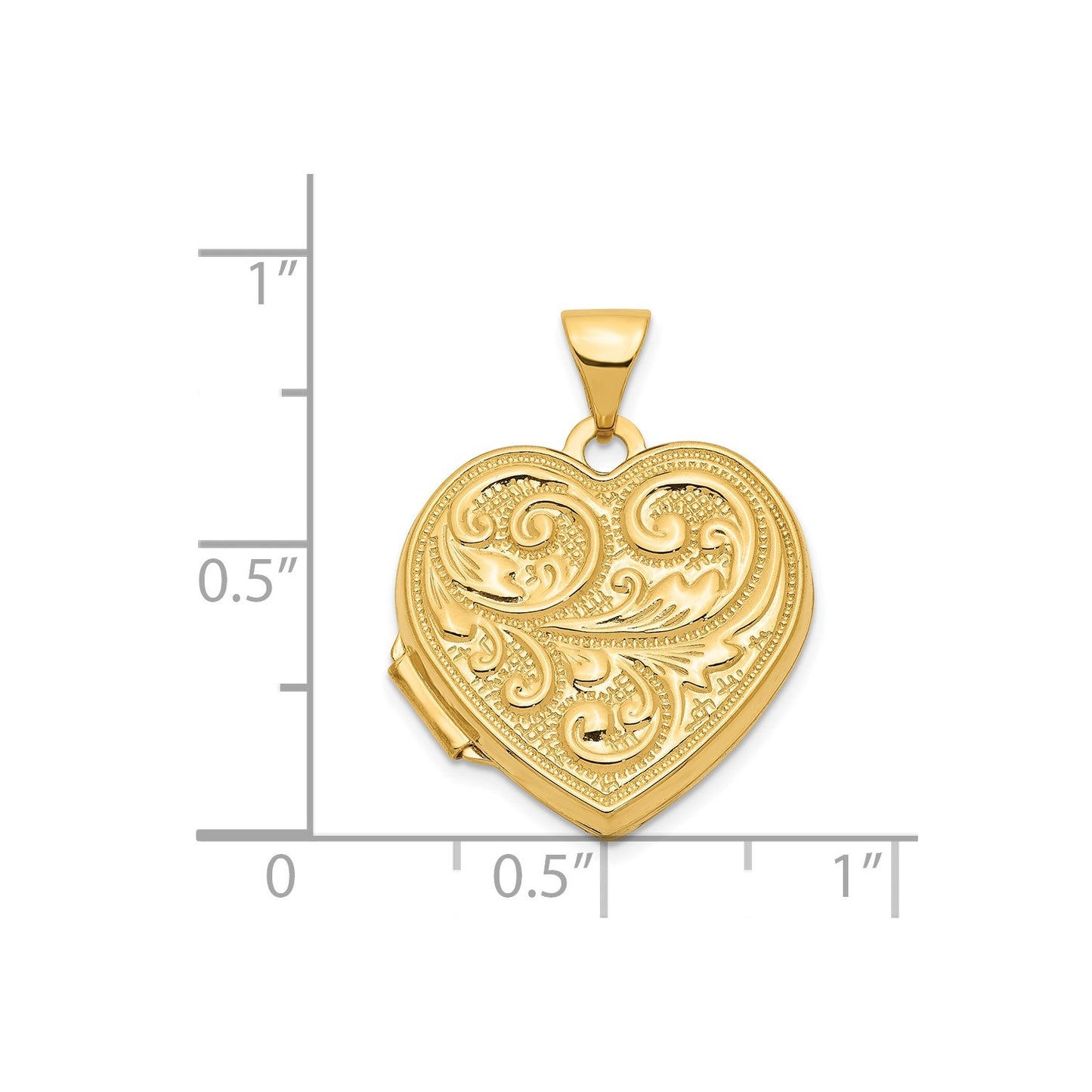 14k Scrolled LOVE YOU ALWAYS Heart Locket