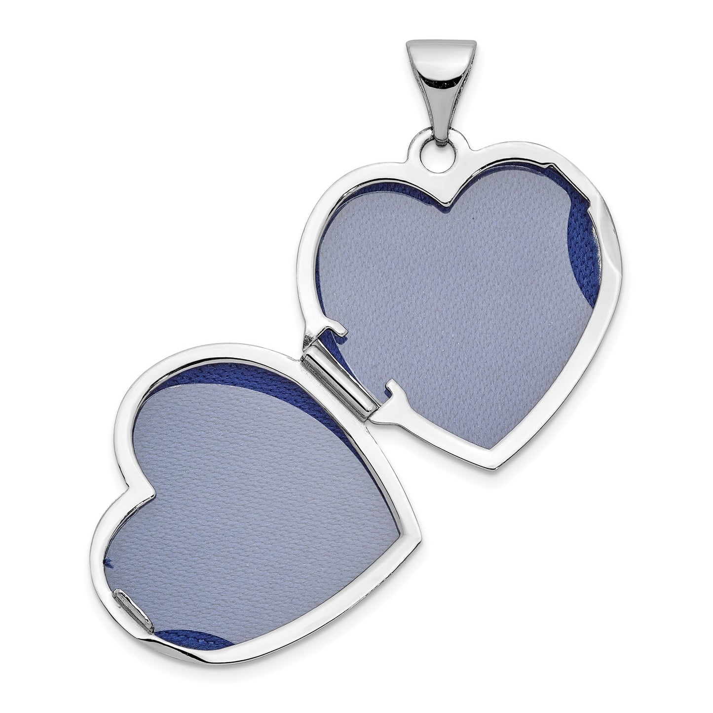 14k White Gold Scrolled Love You Always Heart Locket