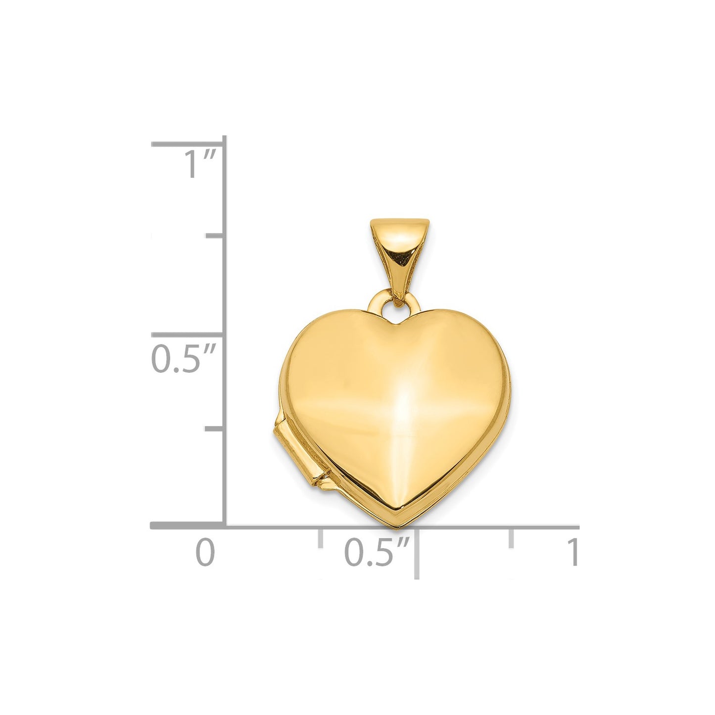 14k Plain 15mm Heart Locket