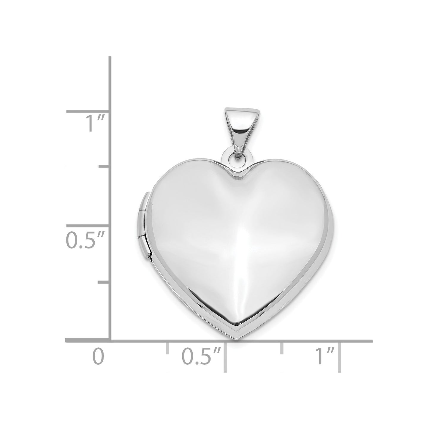 14k White Gold 21mm Heart Domed Family Locket