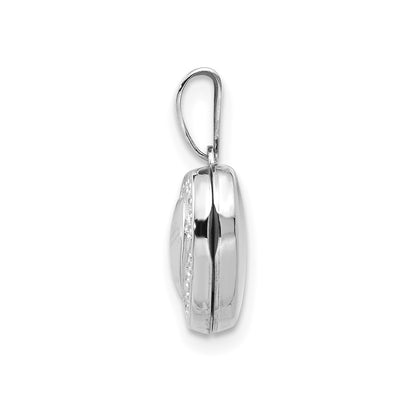 14k White Gold Polished Heart-Shaped Scrolled Locket