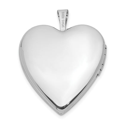 14K 20mm White Gold Enamel Rose I LOVE YOU Heart Locket