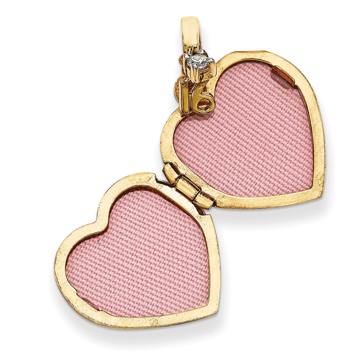 14k 15mm Heart Happy 16th Birthday with CZ Locket