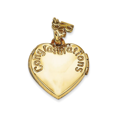 14k 15mm Heart Happy 16th Birthday with CZ Locket