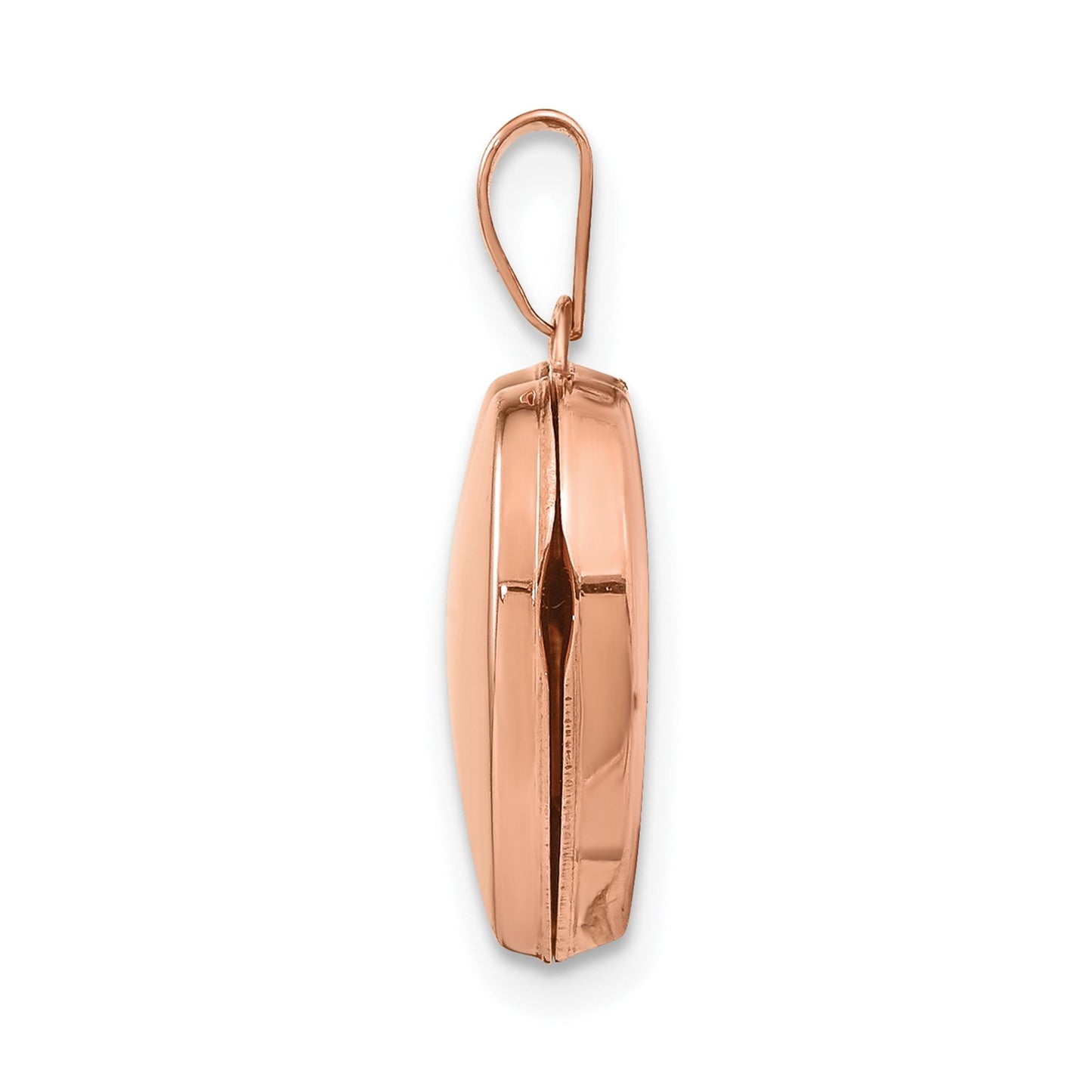 14k Rose Gold 15mm Plain Heart Locket