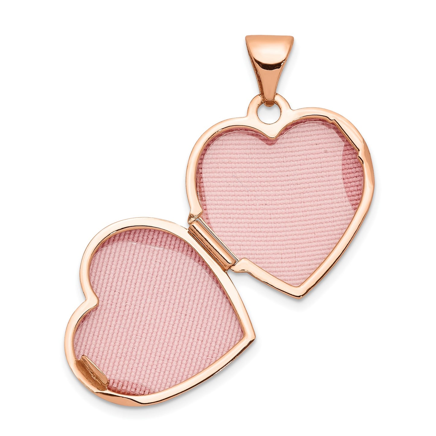 14k Rose Gold 15mm Reversible Heart Locket