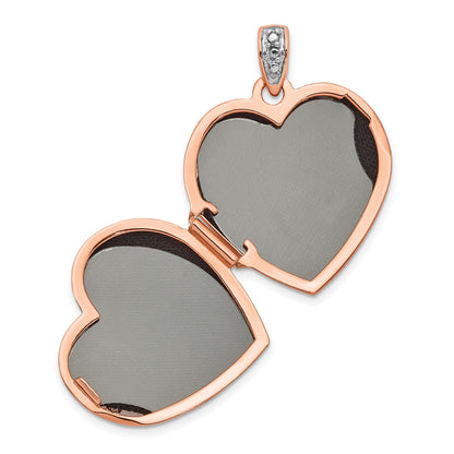 14k Rose Gold w/ Diamond Vintage 18mm Heart Locket