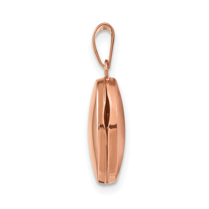 14k Rose Gold Polished 13mm Plain Oval Locket