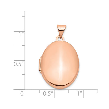 14k Rose Gold Polished 21mm Oval Locket