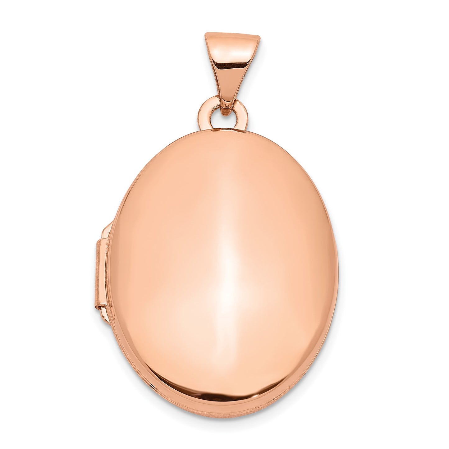 14k Rose Gold Polished 21mm Oval Locket