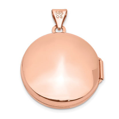 14k Rose Gold 20mm Round Locket