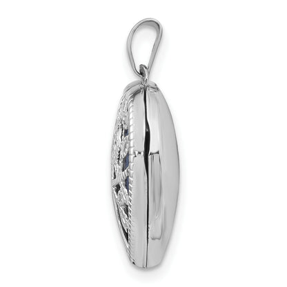 14k White Gold 18mm Tree Heart Locket