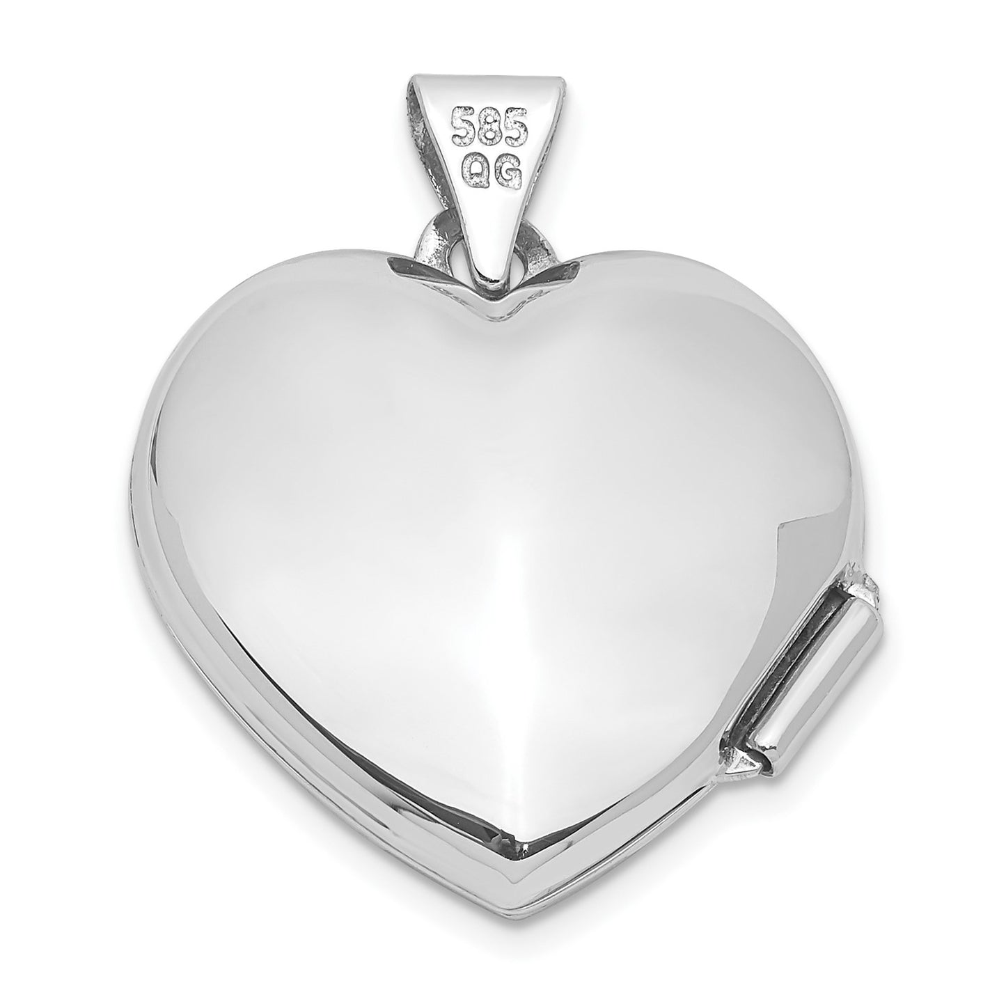 14k White Gold 18mm Tree Heart Locket