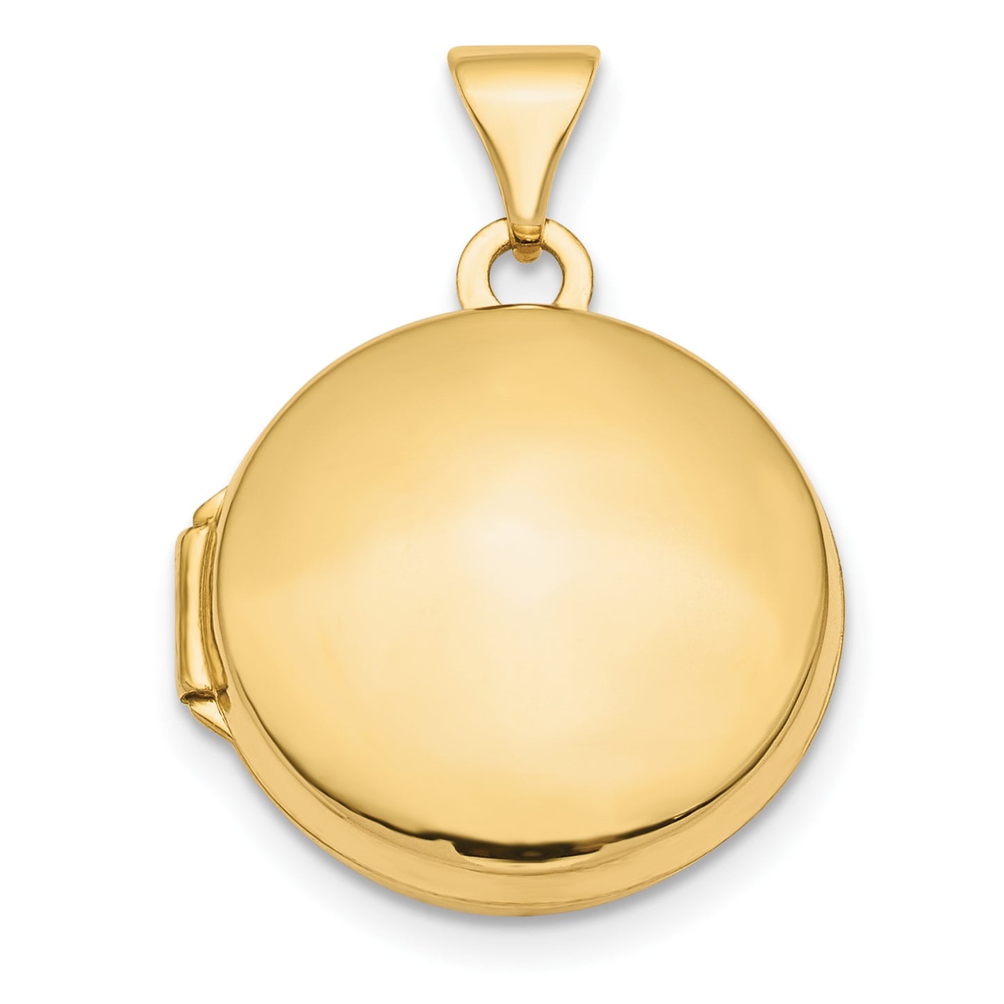 14k Polished Domed 16mm Round Locket