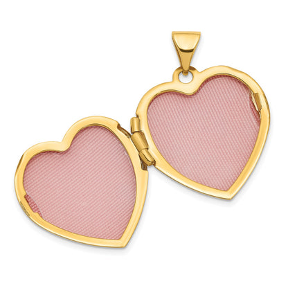 14ky Hearts w/ LOVE 19mm Reversible Heart Locket Pendant